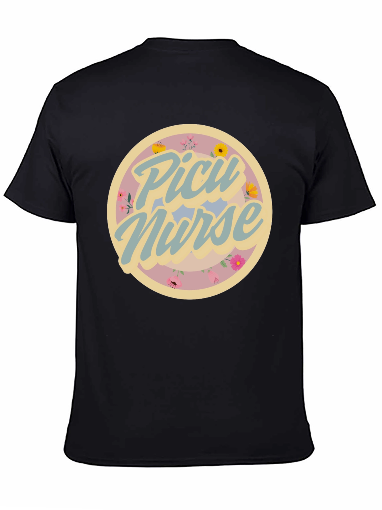 PICU Nurse Floral Graphic T-Shirt