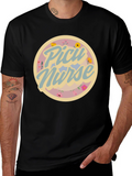 PICU Nurse Floral Graphic T-Shirt
