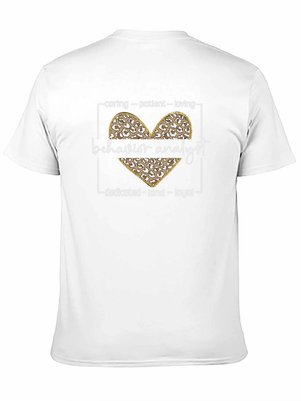 Behavior Analyst Leopard Heart Graphic T-Shirt