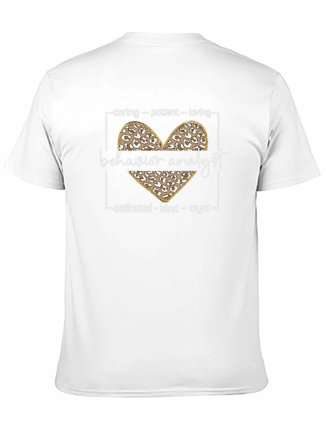 Behavior Analyst Leopard Heart Graphic T-Shirt
