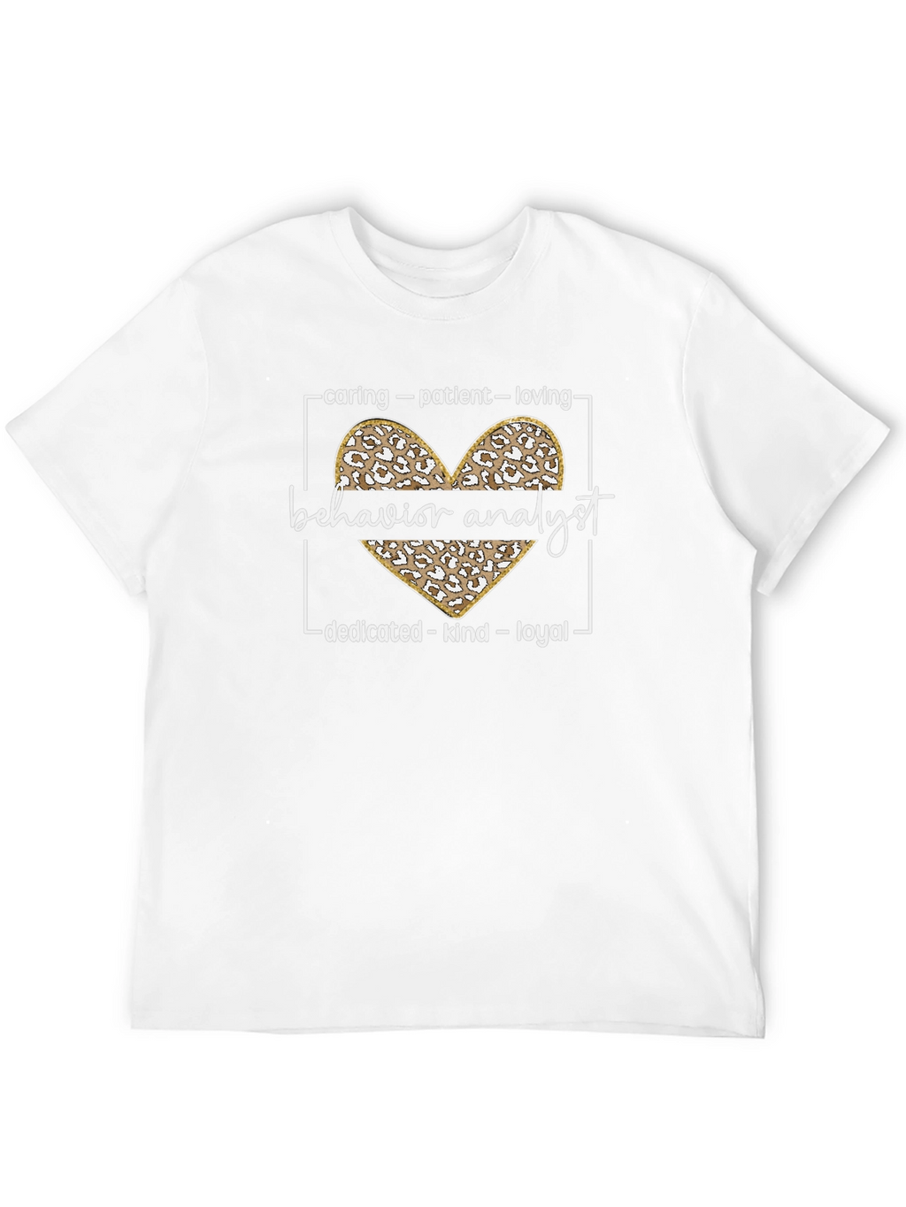 Behavior Analyst Leopard Heart Graphic T-Shirt