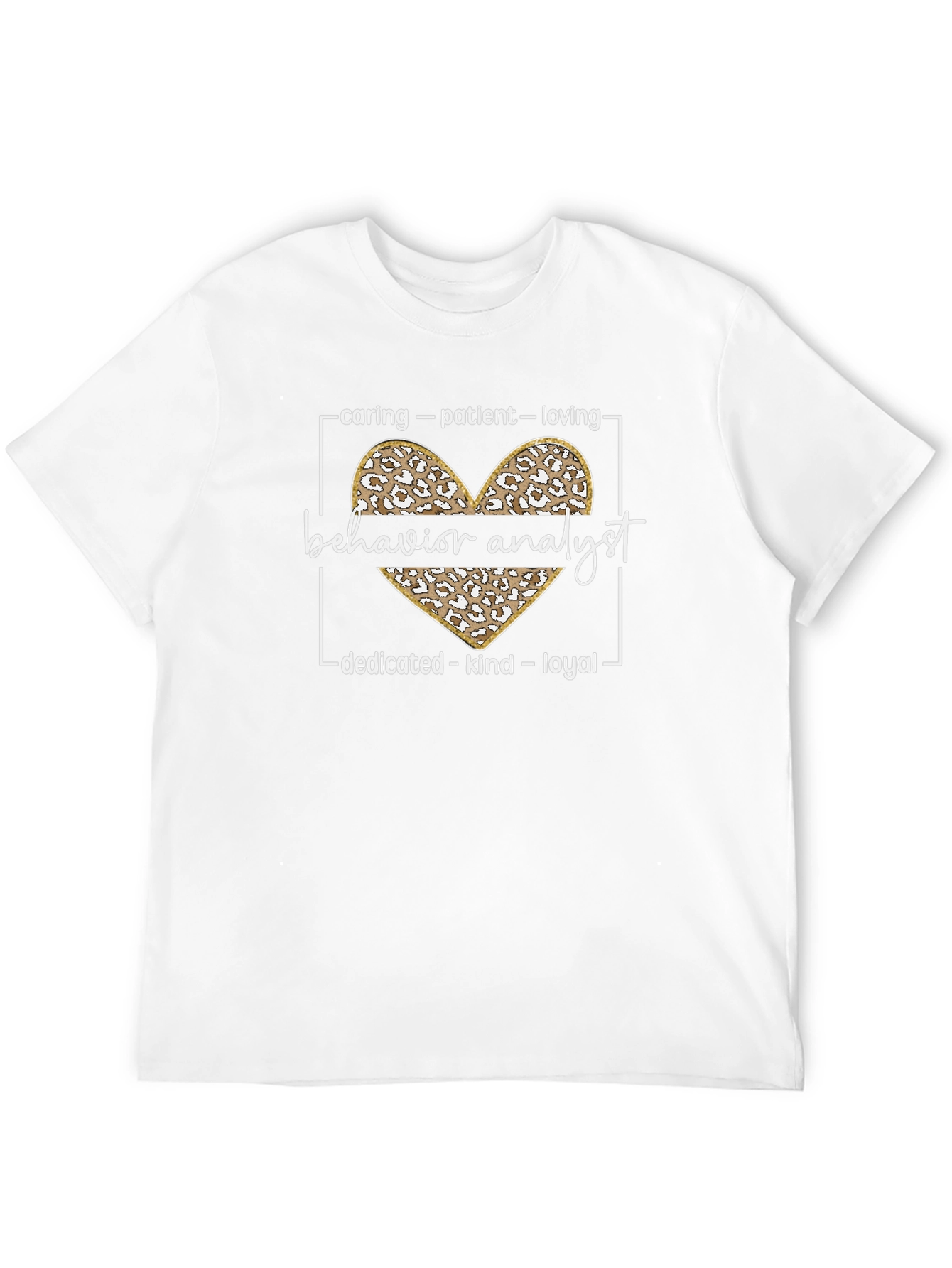 Behavior Analyst Leopard Heart Graphic T-Shirt