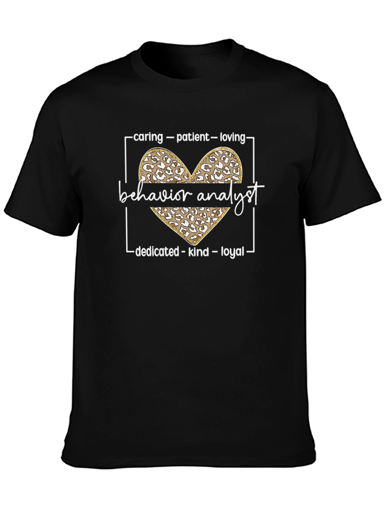 Behavior Analyst Leopard Heart Graphic T-Shirt