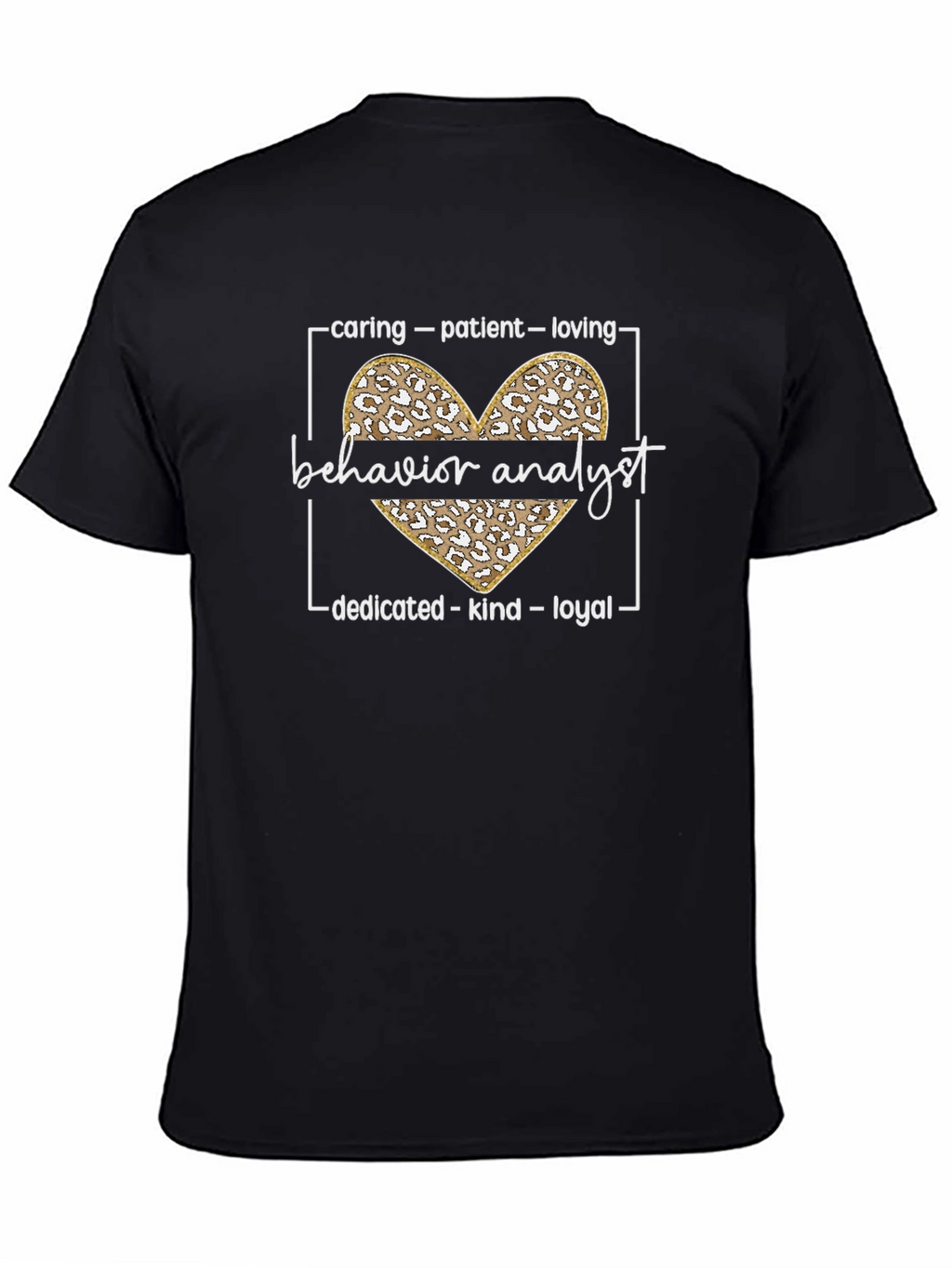 Behavior Analyst Leopard Heart Graphic T-Shirt