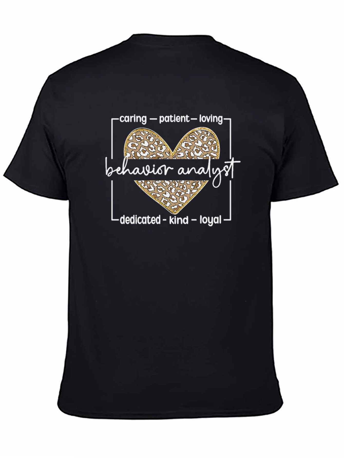 Behavior Analyst Leopard Heart Graphic T-Shirt