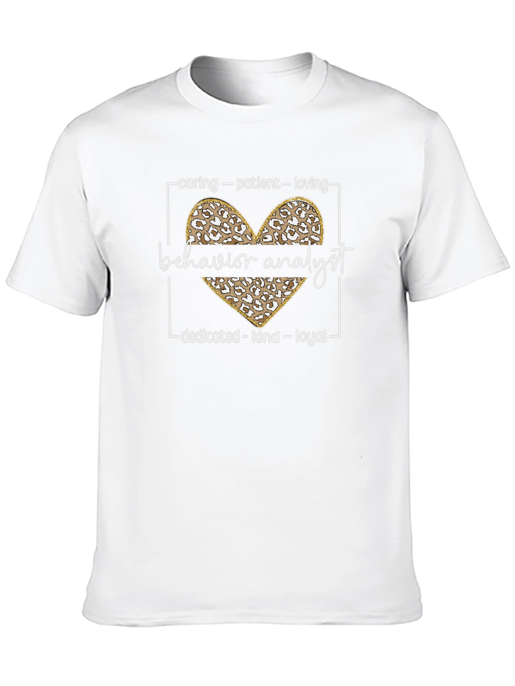 Behavior Analyst Leopard Heart Graphic T-Shirt