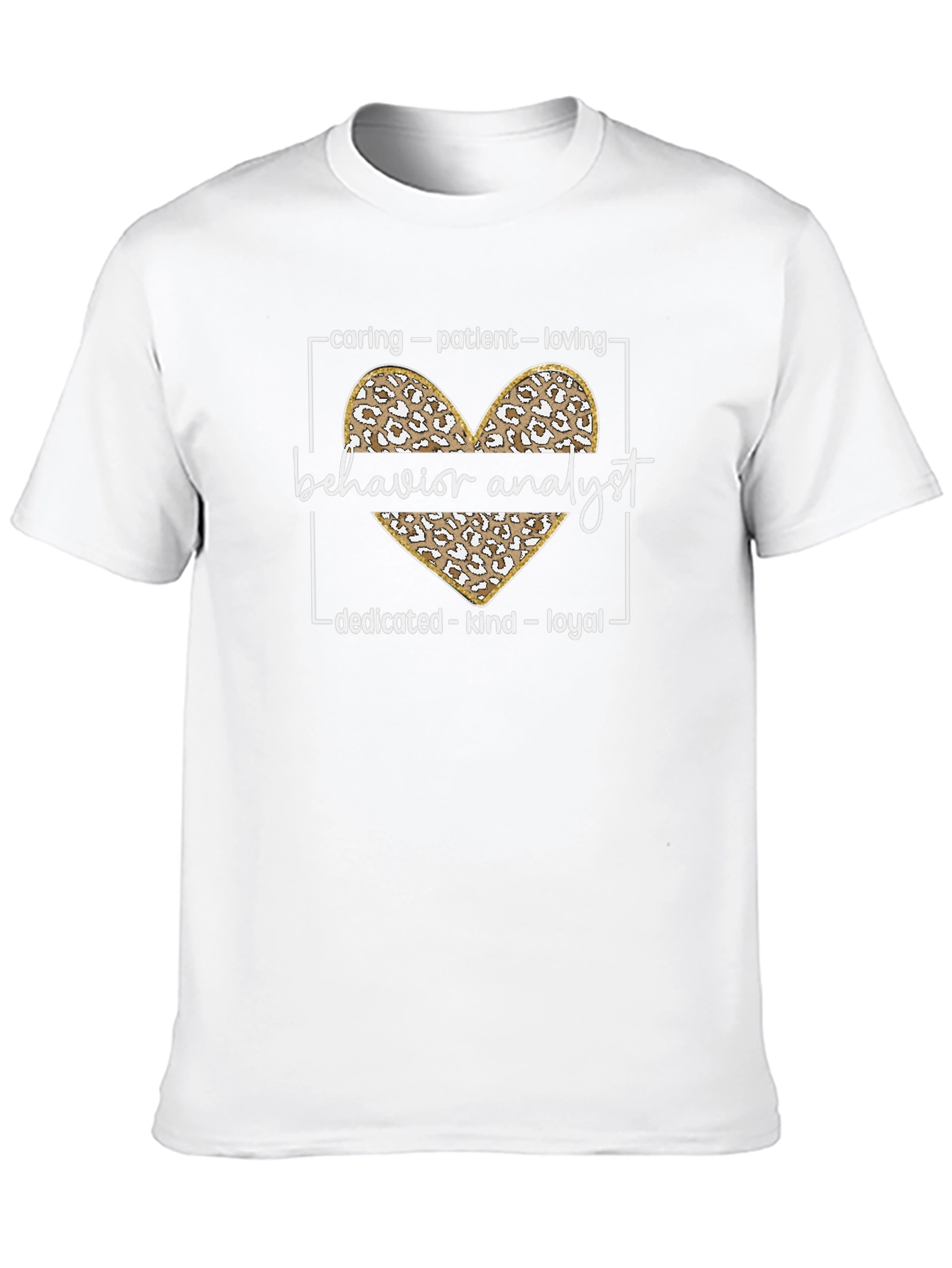 Behavior Analyst Leopard Heart Graphic T-Shirt