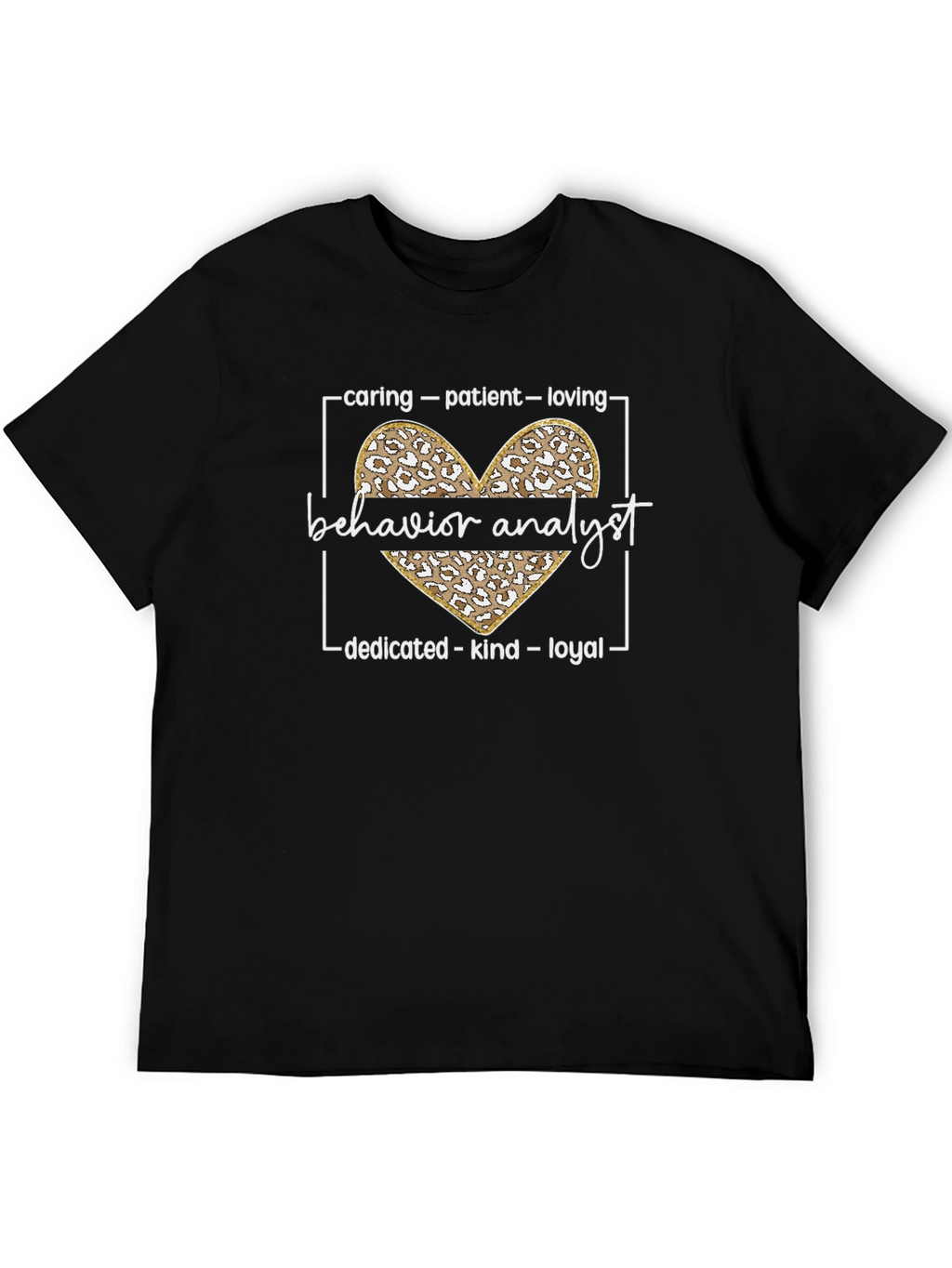 Behavior Analyst Leopard Heart Graphic T-Shirt