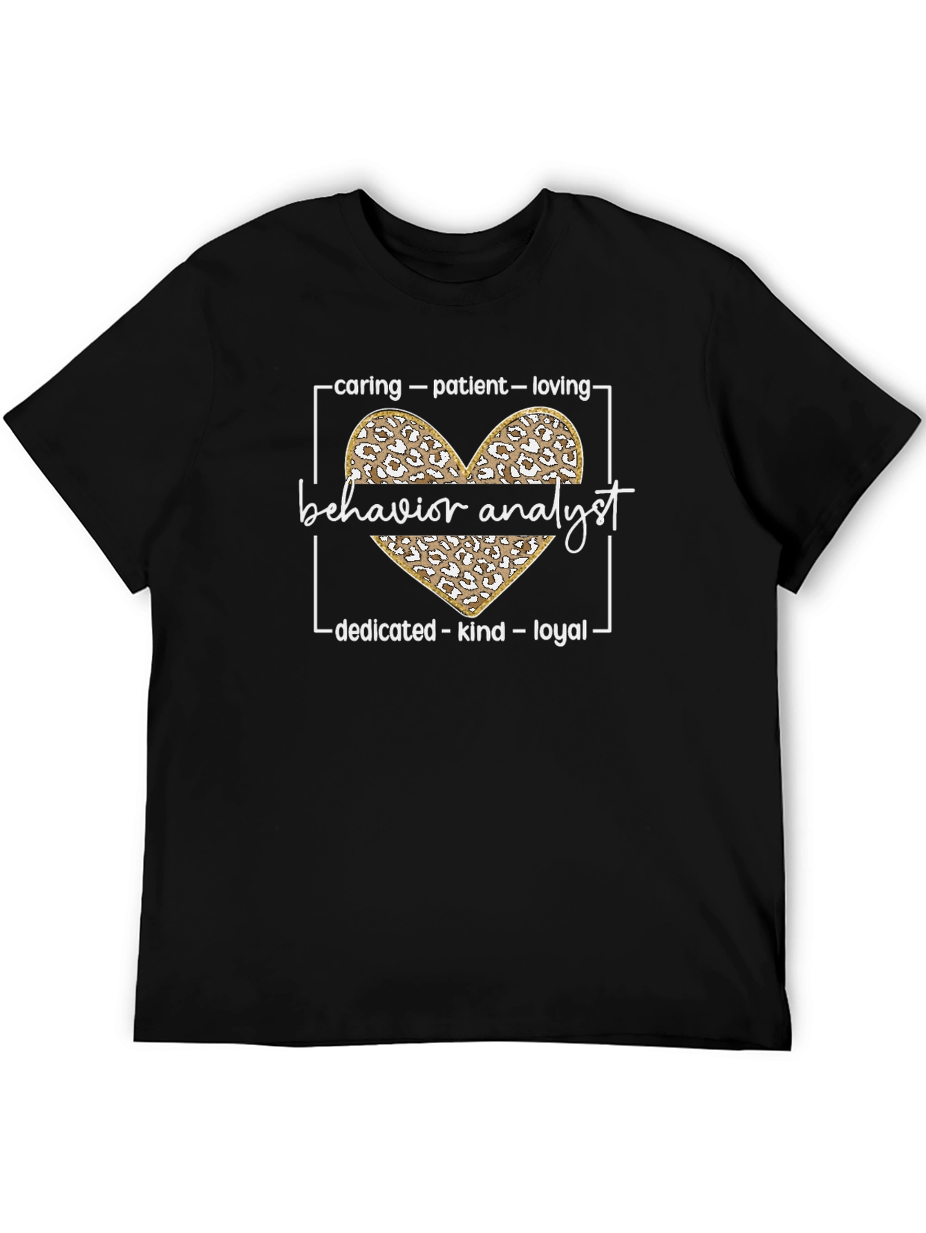 Behavior Analyst Leopard Heart Graphic T-Shirt