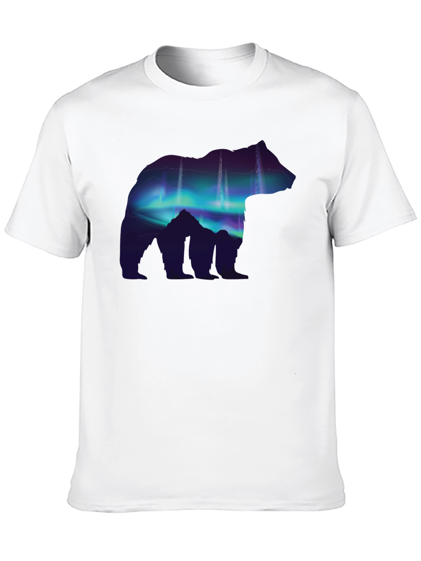 Northern Lights Bear Graphic Tee - Black