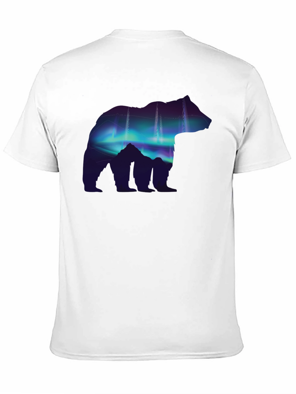 Northern Lights Bear Graphic Tee - Black