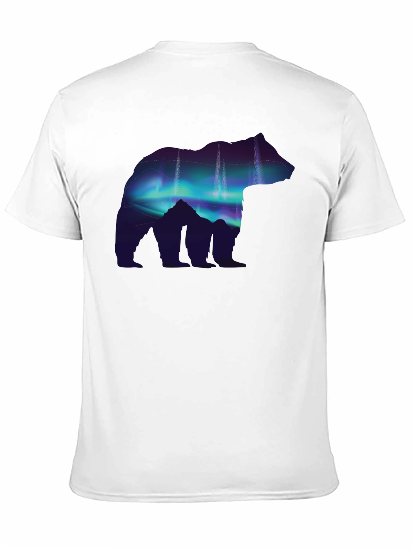 Northern Lights Bear Graphic Tee - Black