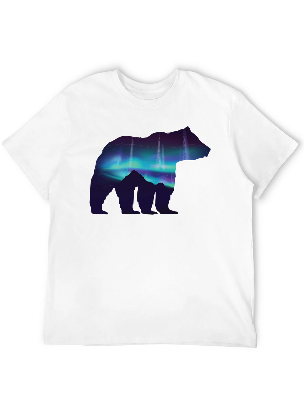 Northern Lights Bear Graphic Tee - Black
