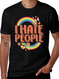 I Hate People Rainbow Graphic T-Shirt