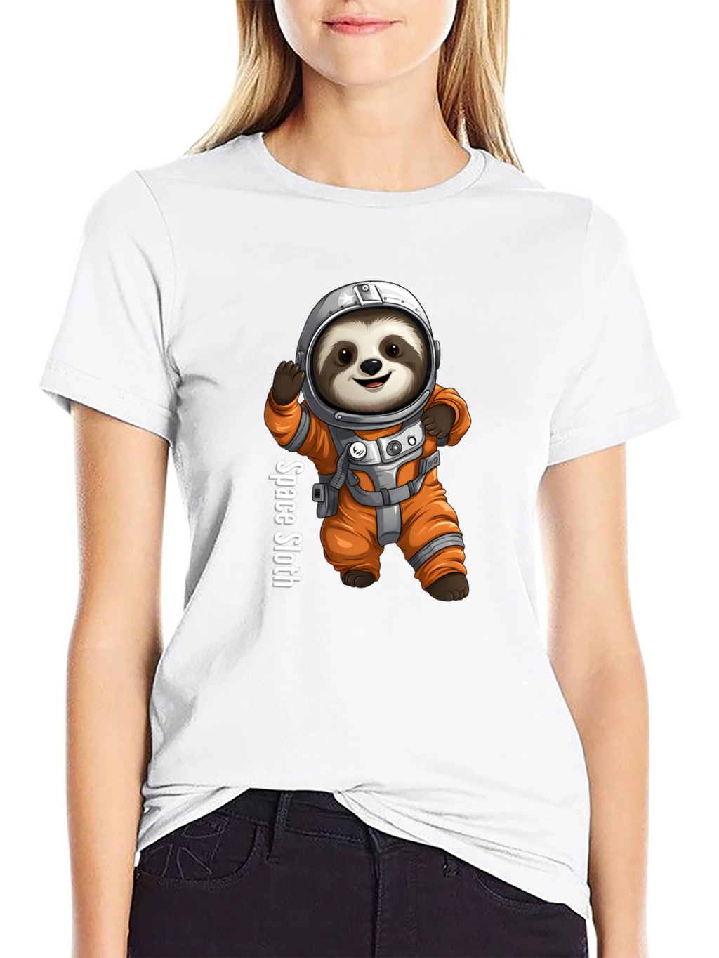 Space Sloth Graphic Tee - Funny Astronaut Design