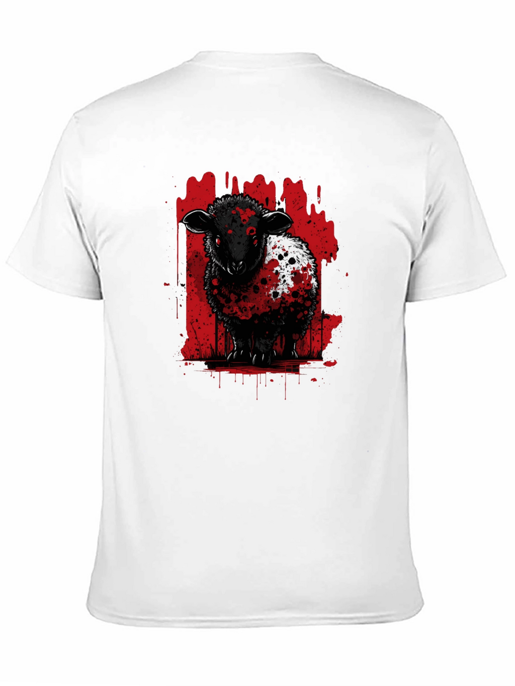 Black Sheep Graphic Tee - Edgy Red Splatter Design