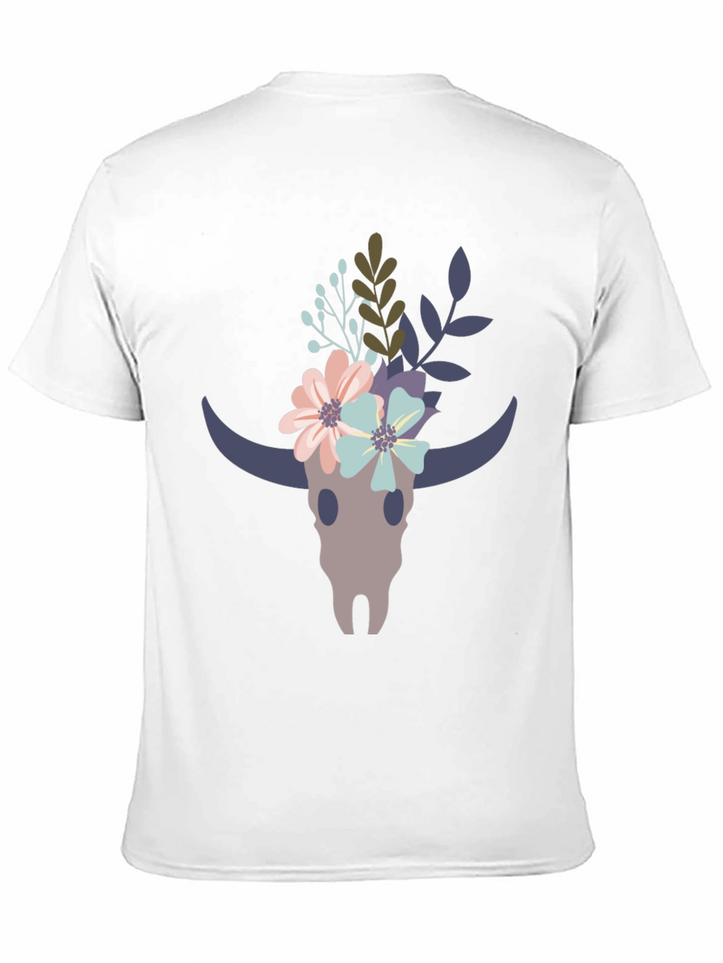 Floral Bull Skull Graphic Tee