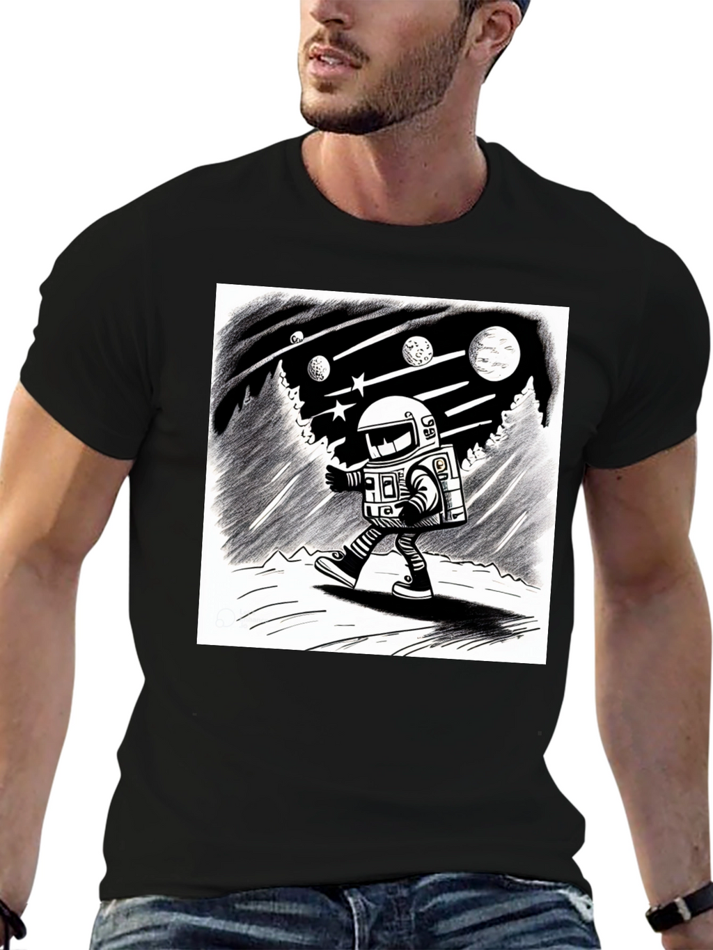 Astronaut Adventure Black T-Shirt