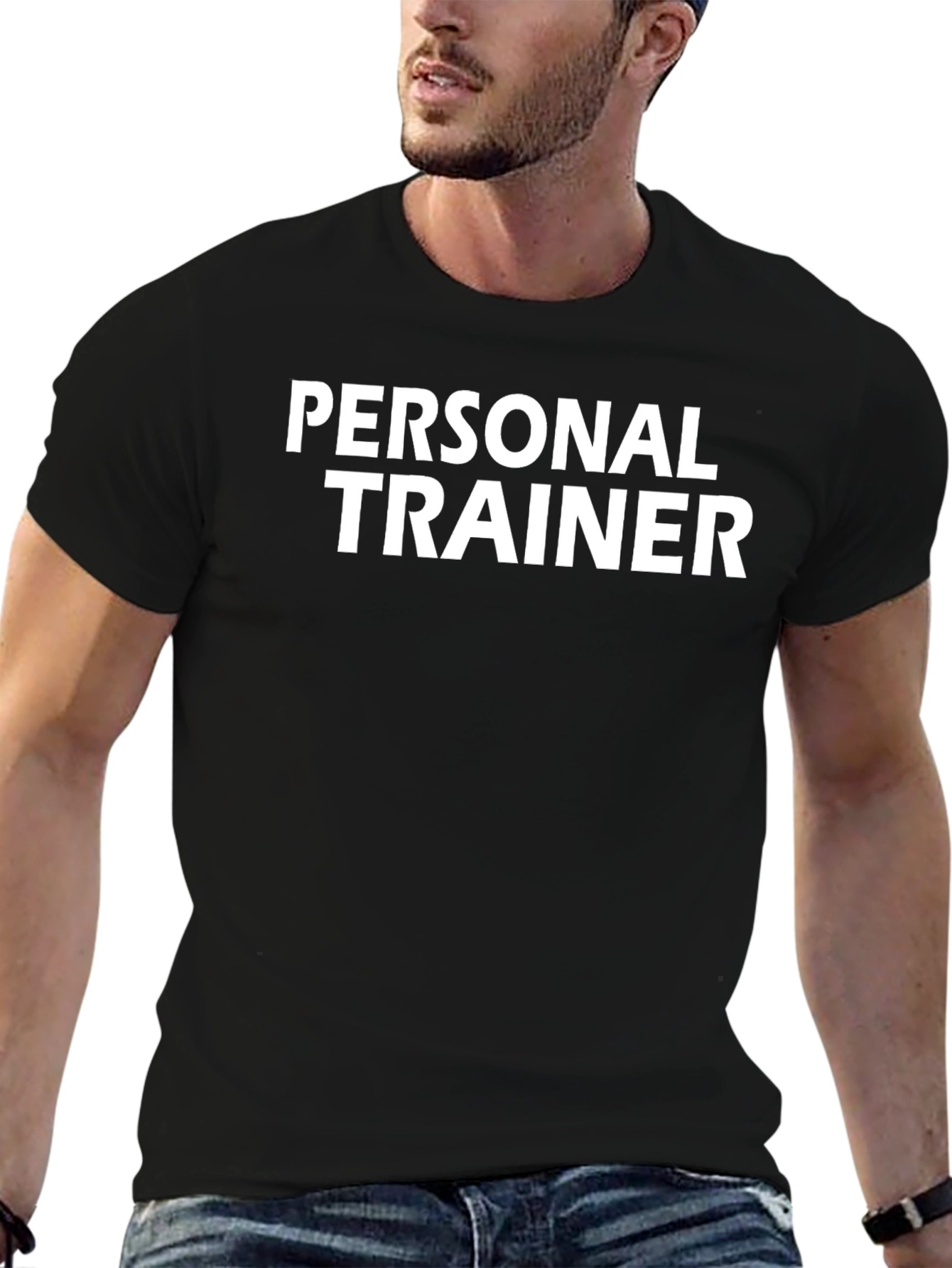 Personal Trainer Black Cotton T-Shirt