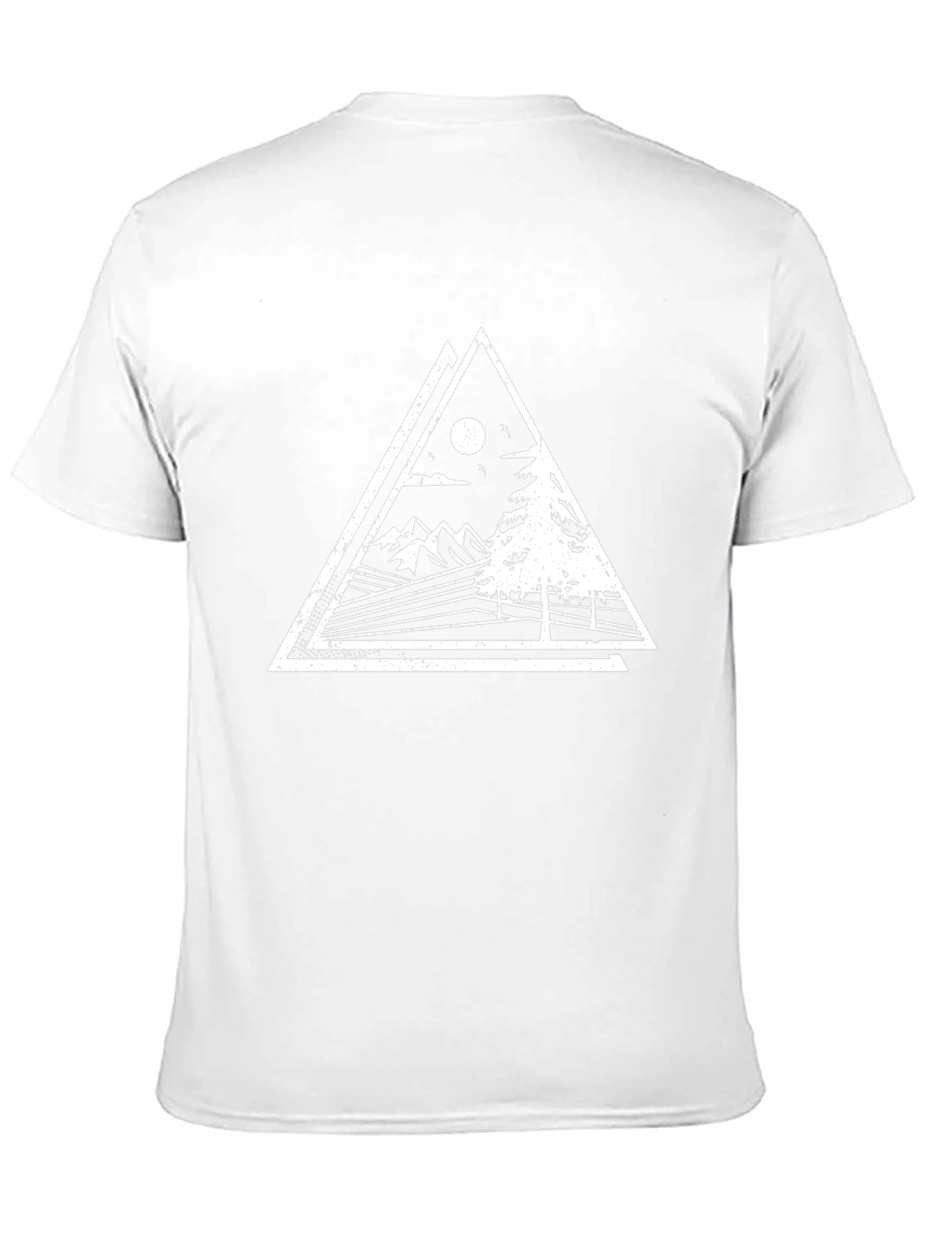 Geometric Mountain Scene Black Tee
