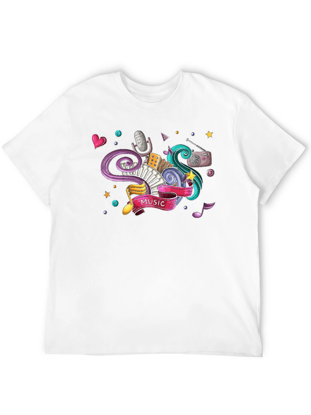 Music Lover Graphic Tee - Black Cotton T-Shirt