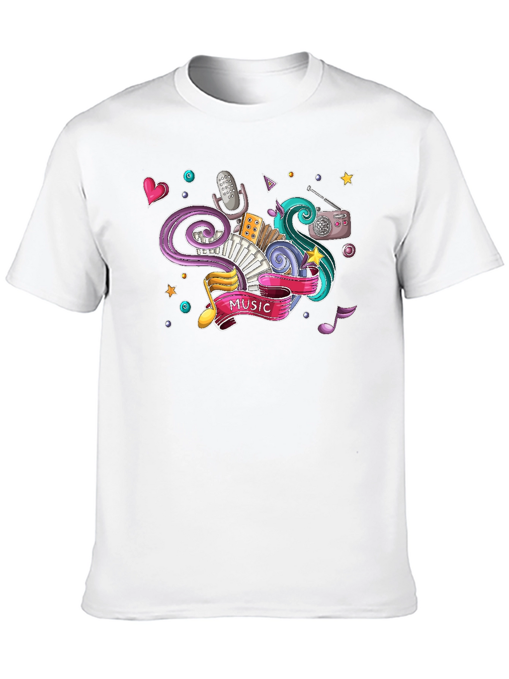 Music Lover Graphic Tee - Black Cotton T-Shirt