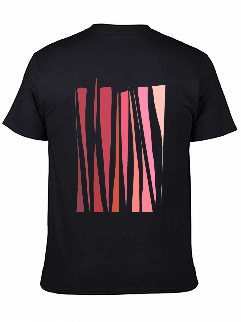 Abstract Geometric Line Art Mens Black T-Shirt