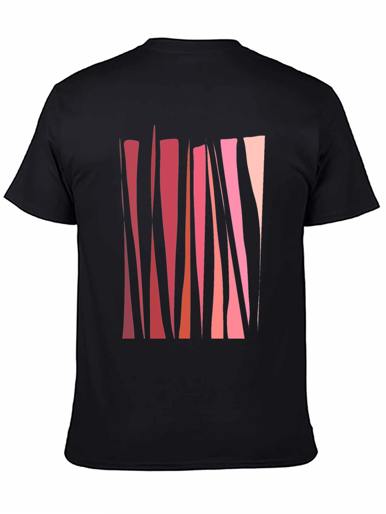 Abstract Geometric Line Art Mens Black T-Shirt