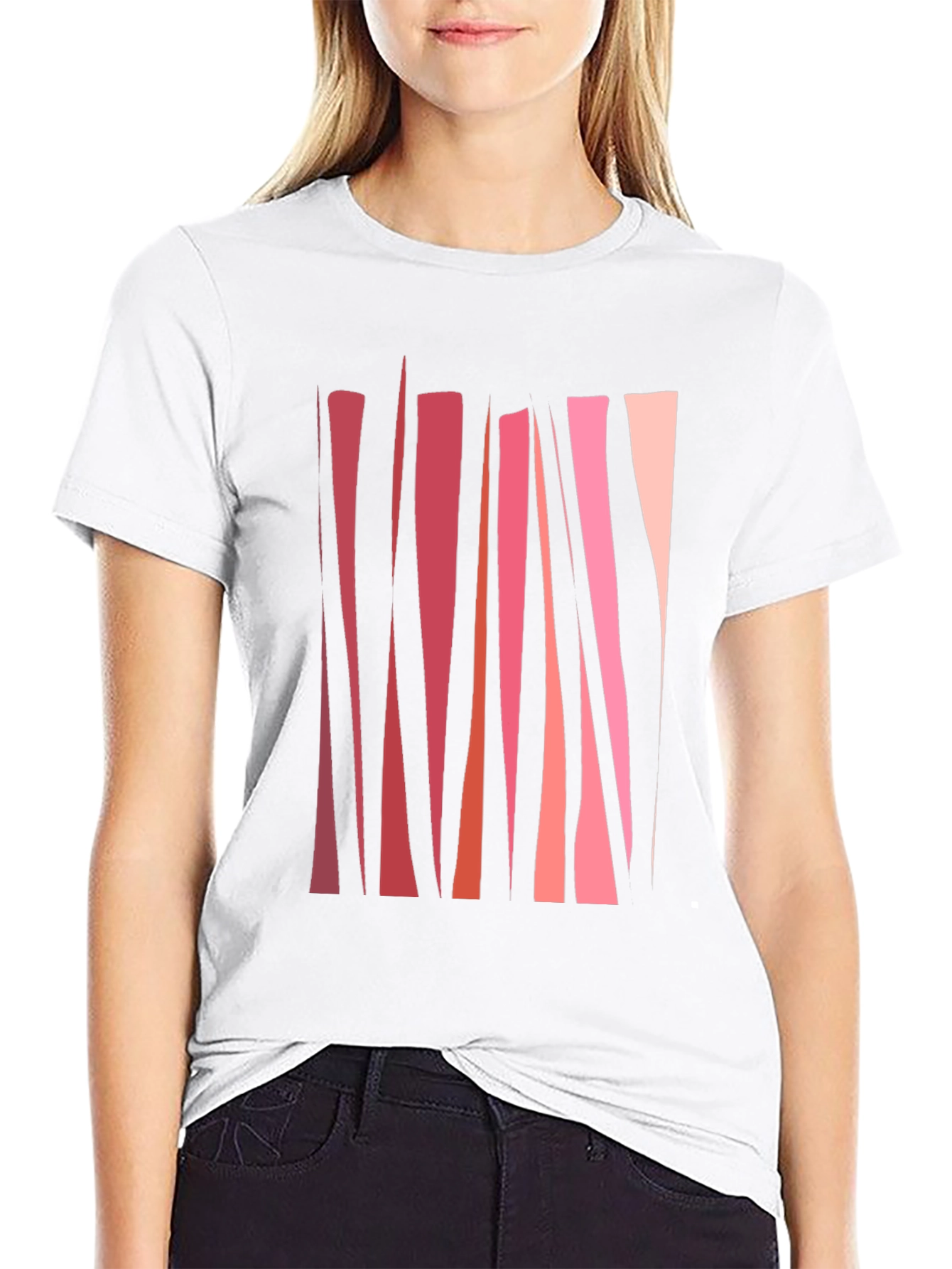 Abstract Geometric Line Art Mens Black T-Shirt