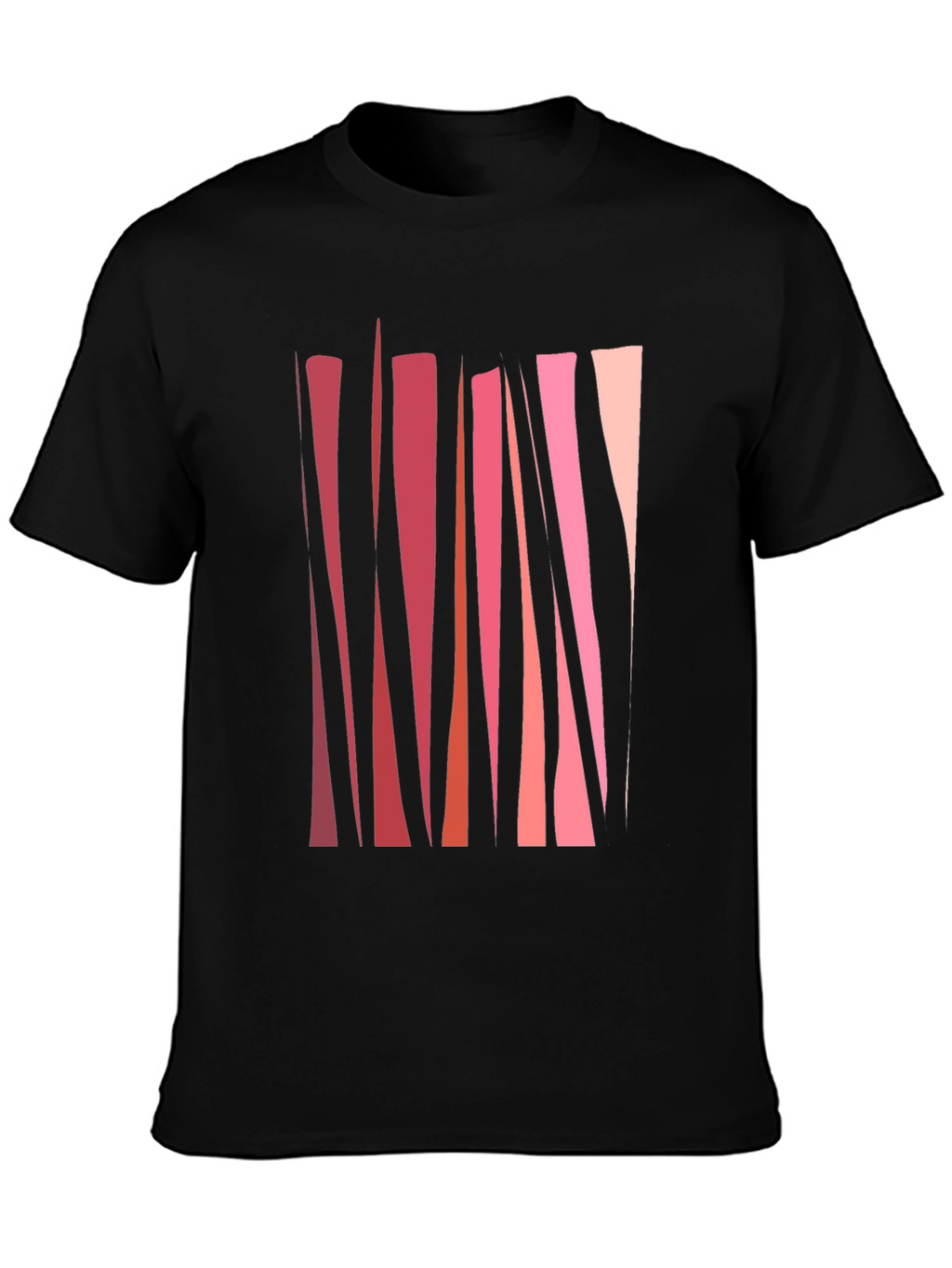 Abstract Geometric Line Art Mens Black T-Shirt