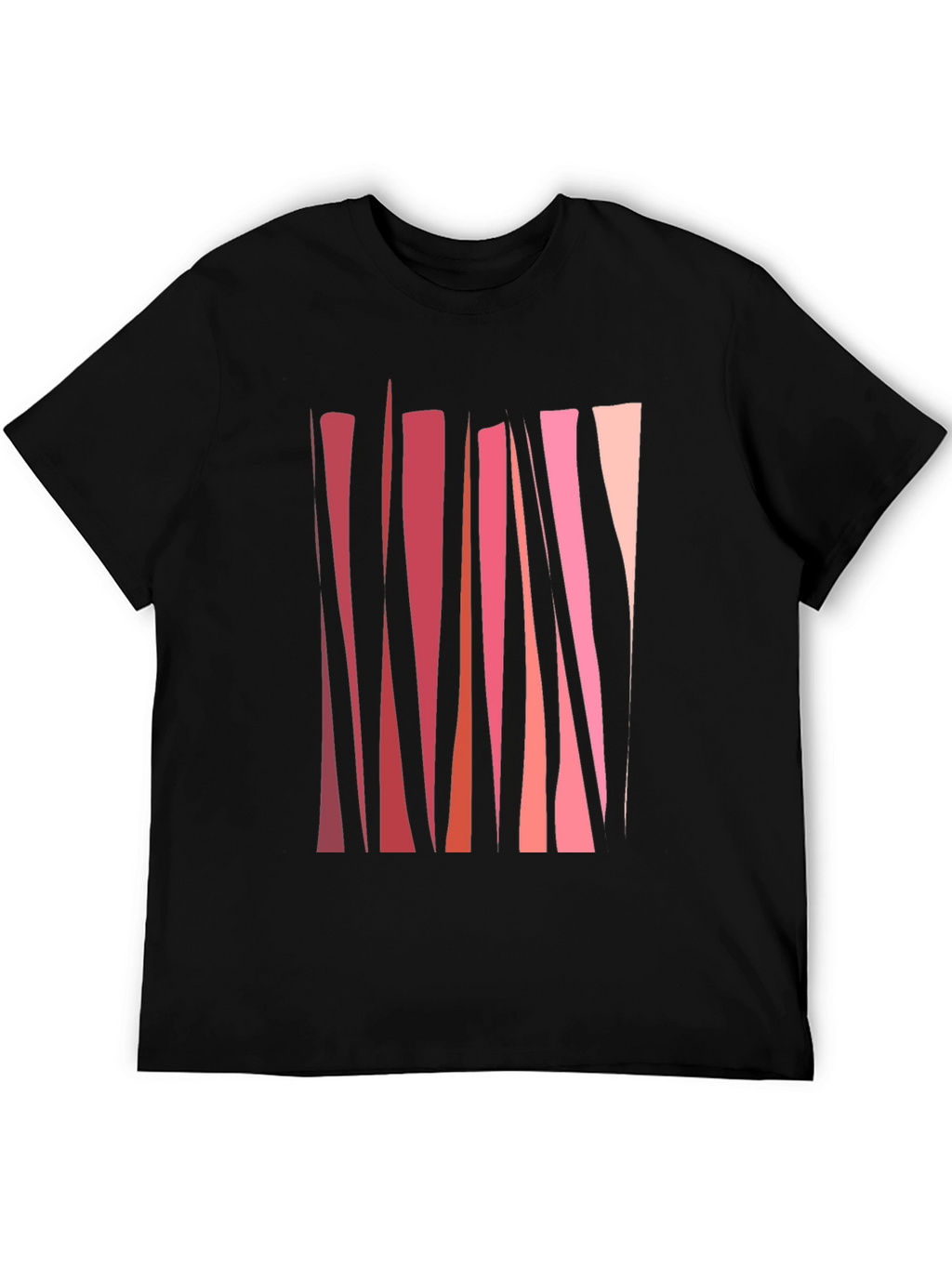 Abstract Geometric Line Art Mens Black T-Shirt