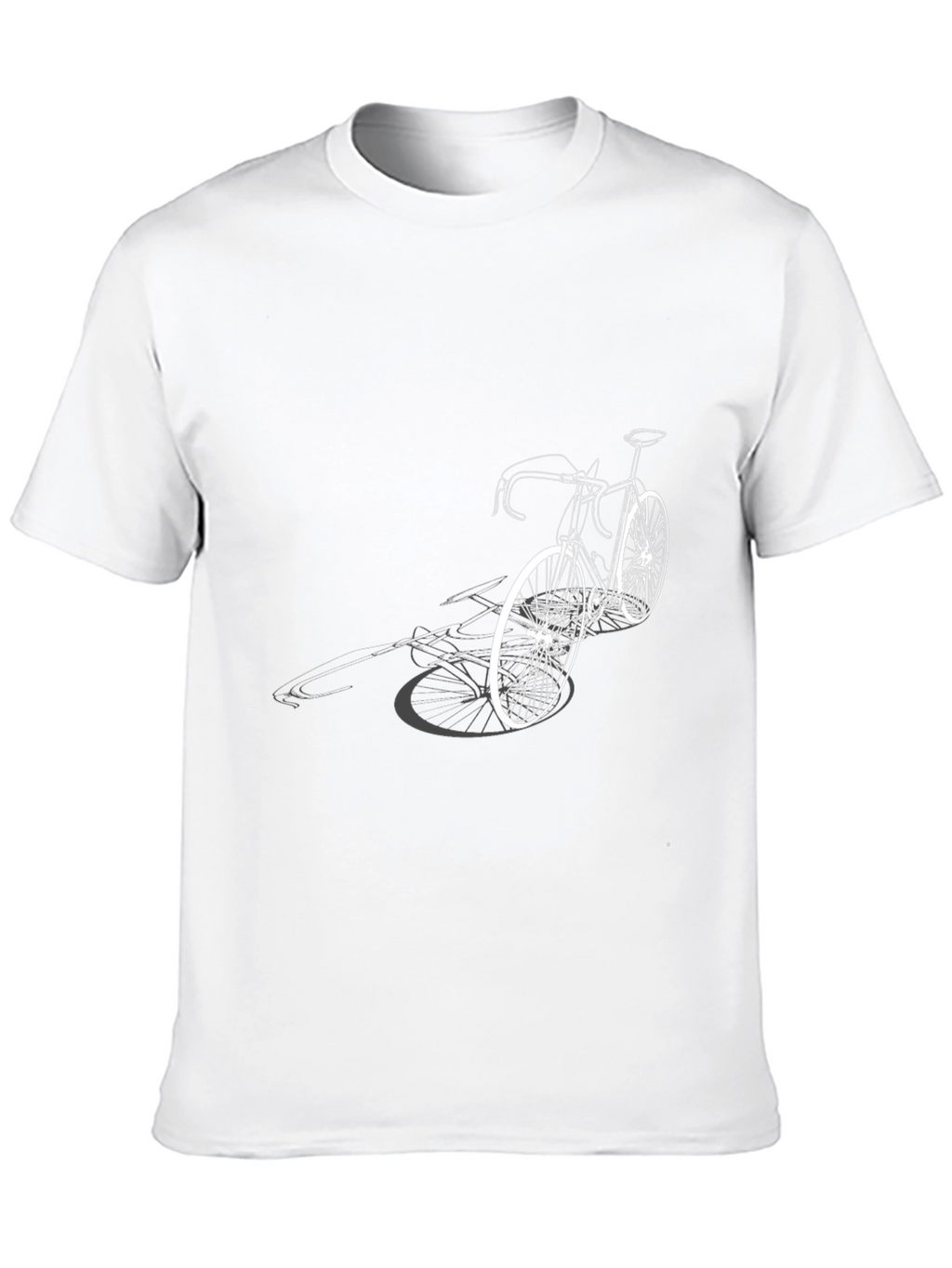 Stylish Black T-Shirt with Bicycle Graphic Print