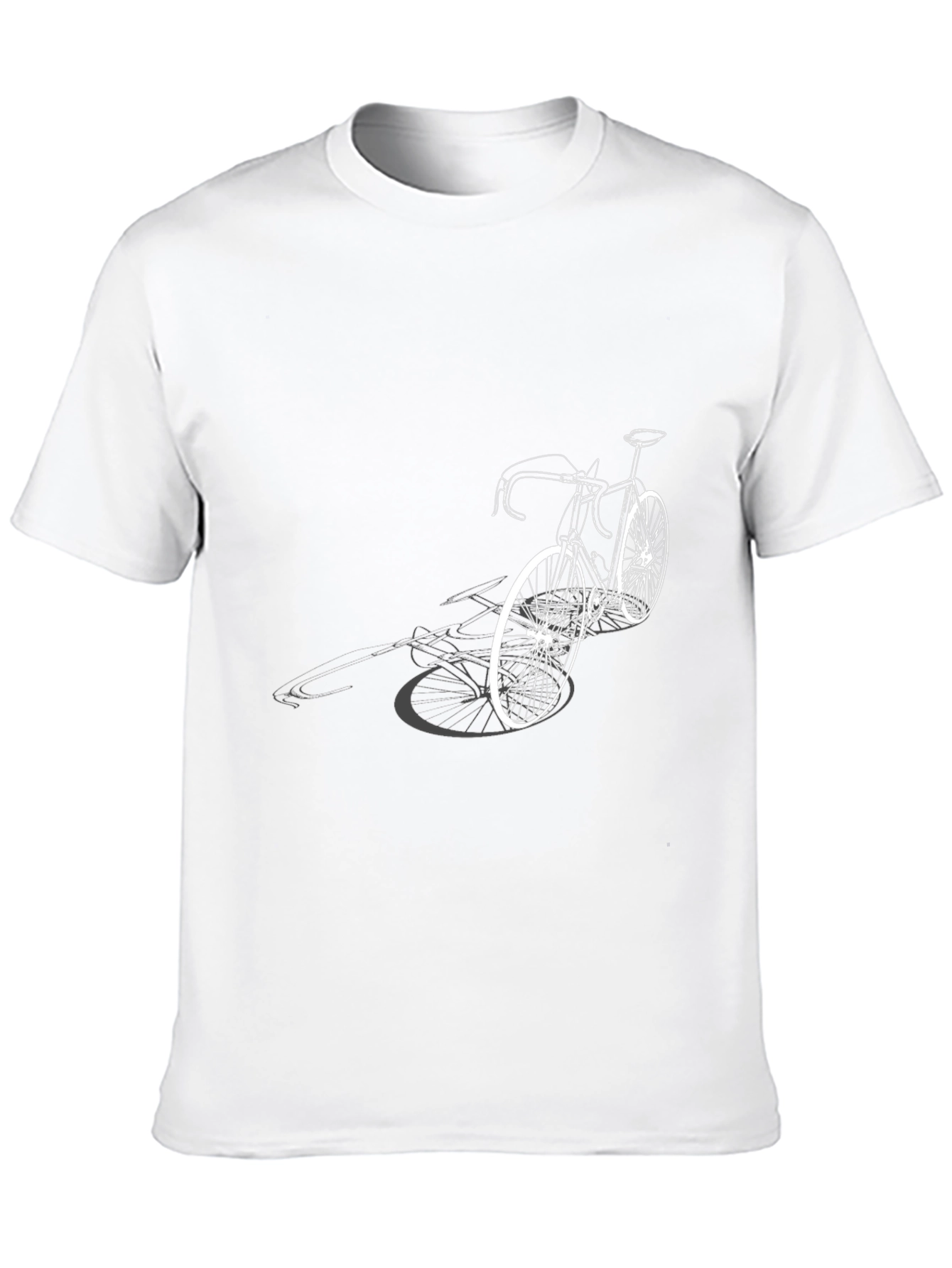 Stylish Black T-Shirt with Bicycle Graphic Print