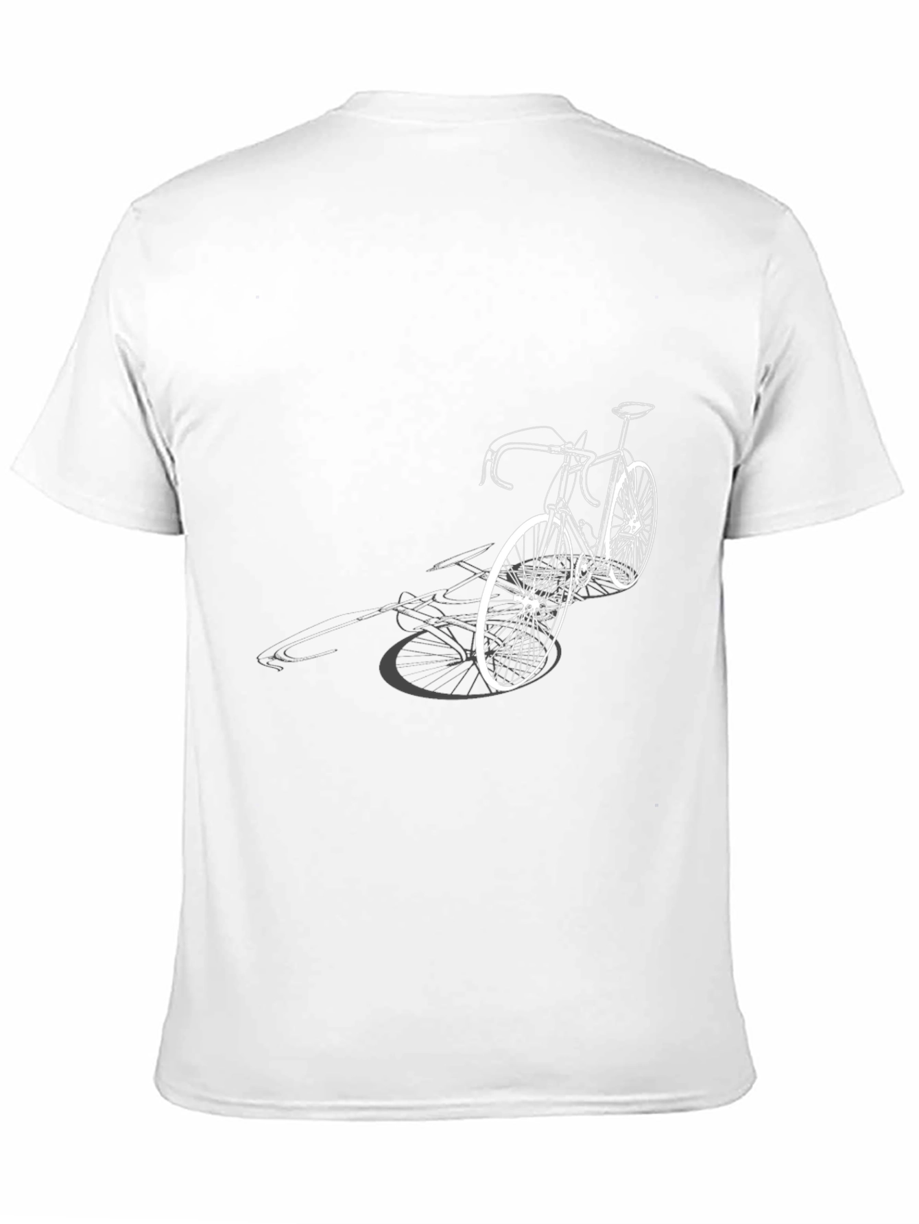 Stylish Black T-Shirt with Bicycle Graphic Print
