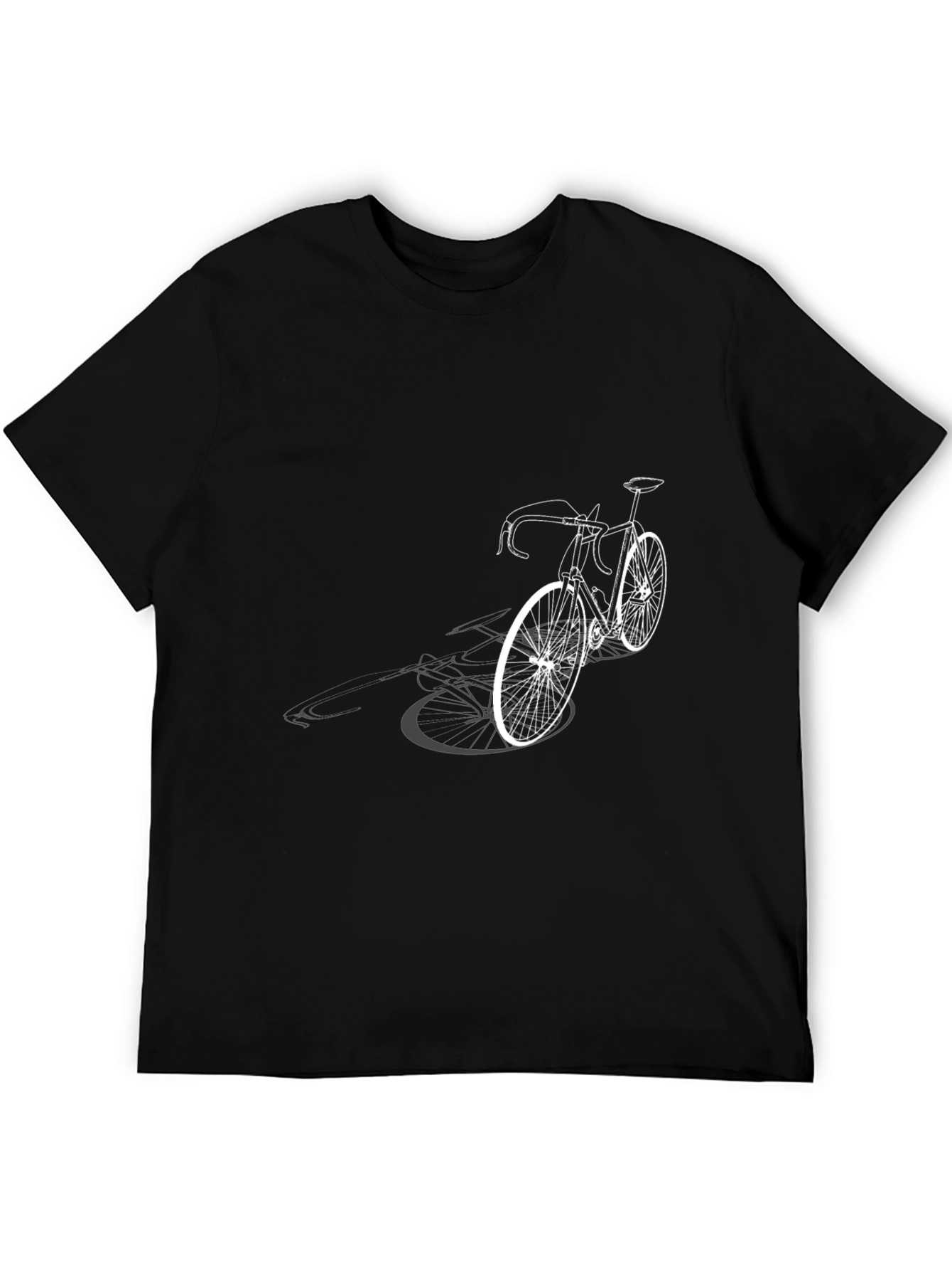Stylish Black T-Shirt with Bicycle Graphic Print