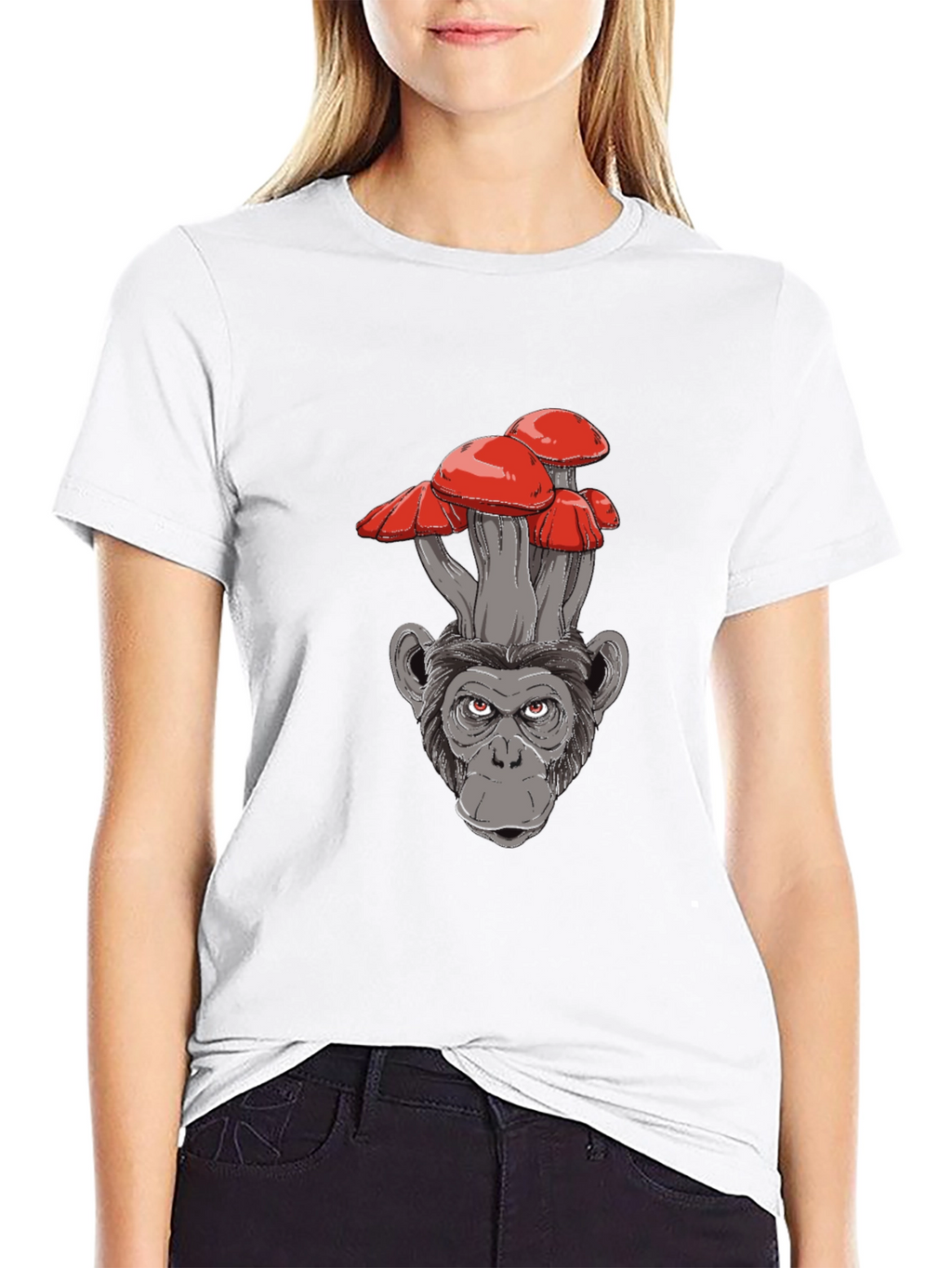 Mushroom Monkey Graphic Tee - Cool Novelty Shirt