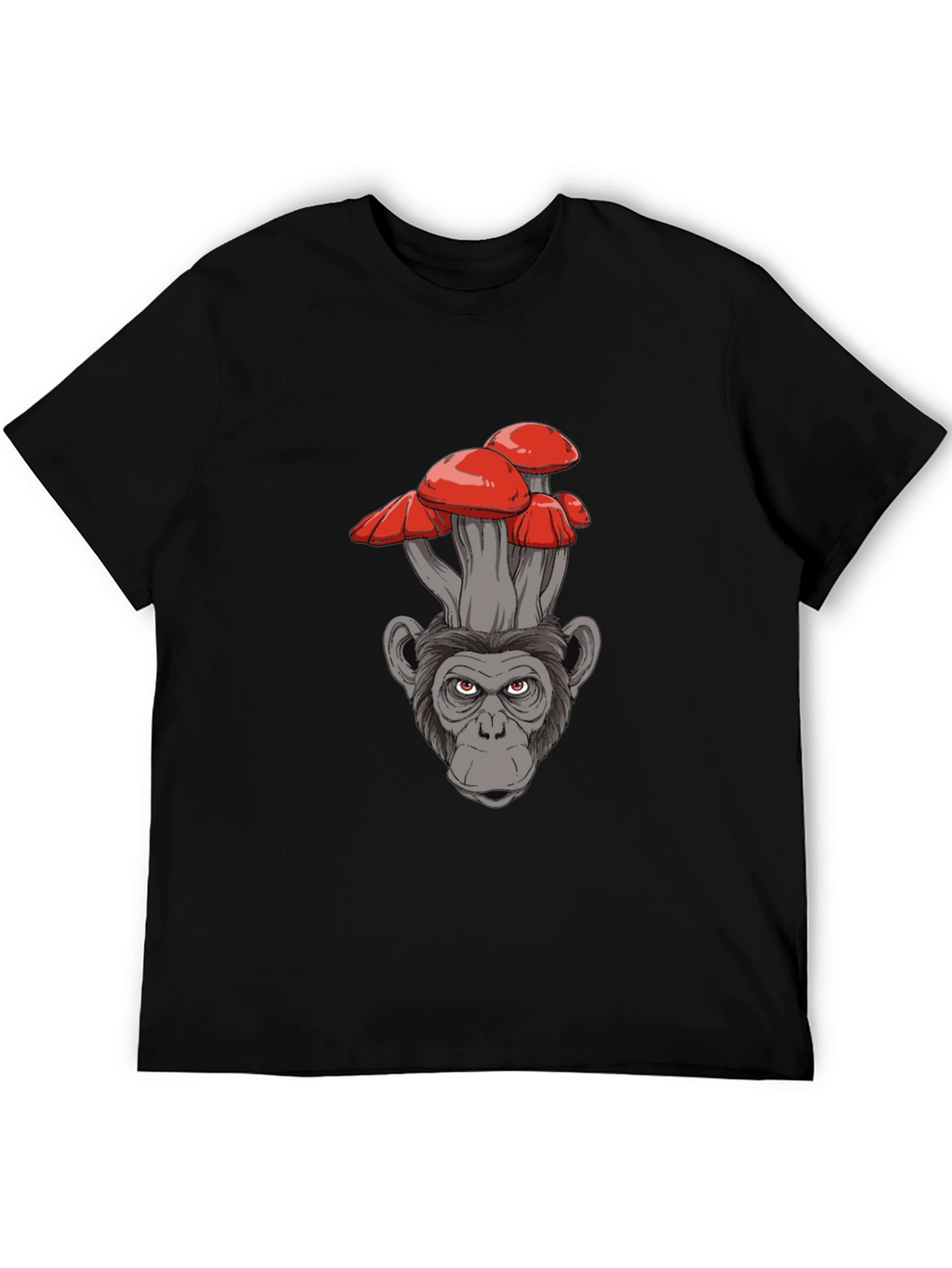 Mushroom Monkey Graphic Tee - Cool Novelty Shirt