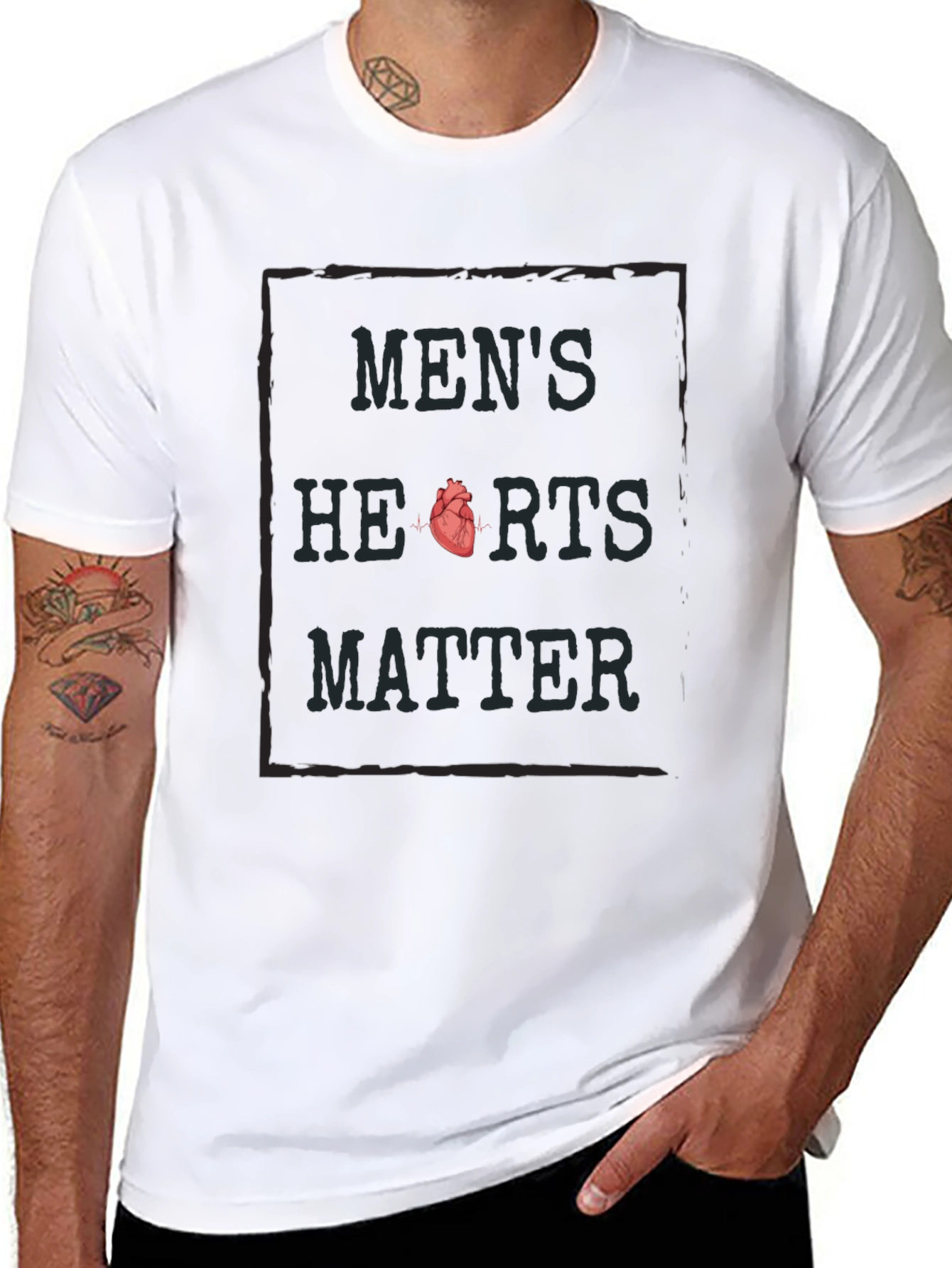 Mens Hearts Matter Graphic Tee