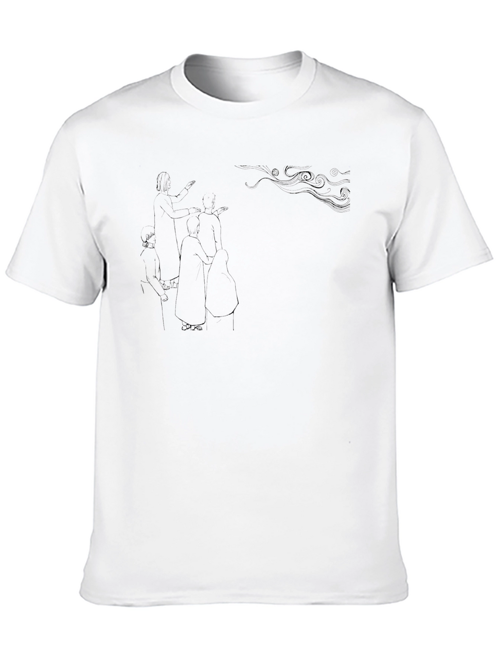 Abstract Sketch Print Black T-Shirt