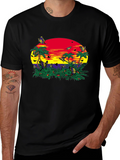 Tropical Butterfly Sunset Graphic Tee