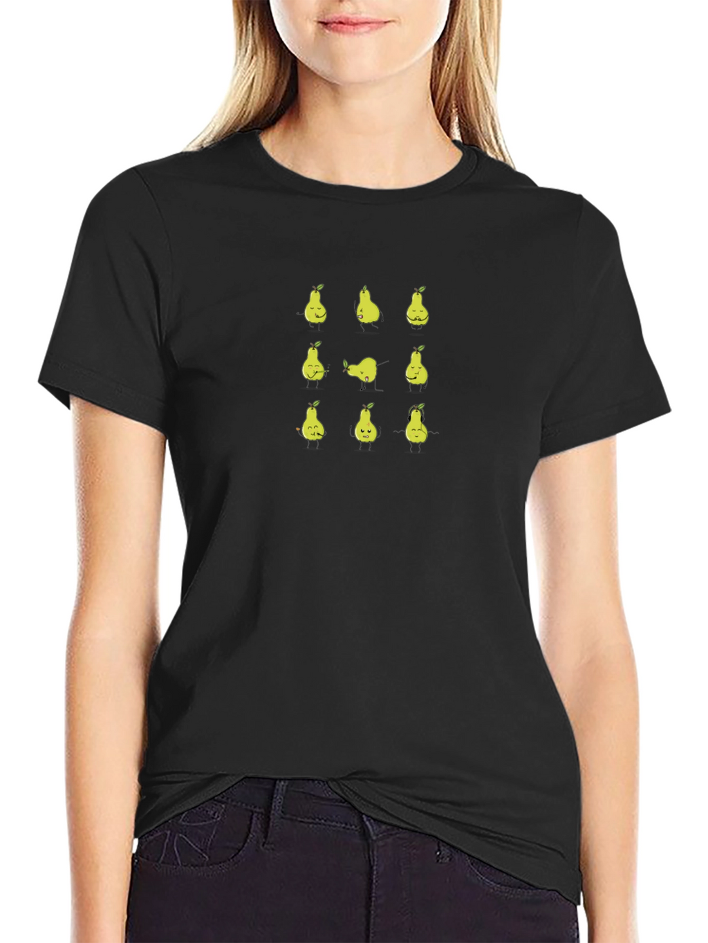 Funny Pear Yoga T-Shirt - Black Graphic Tee