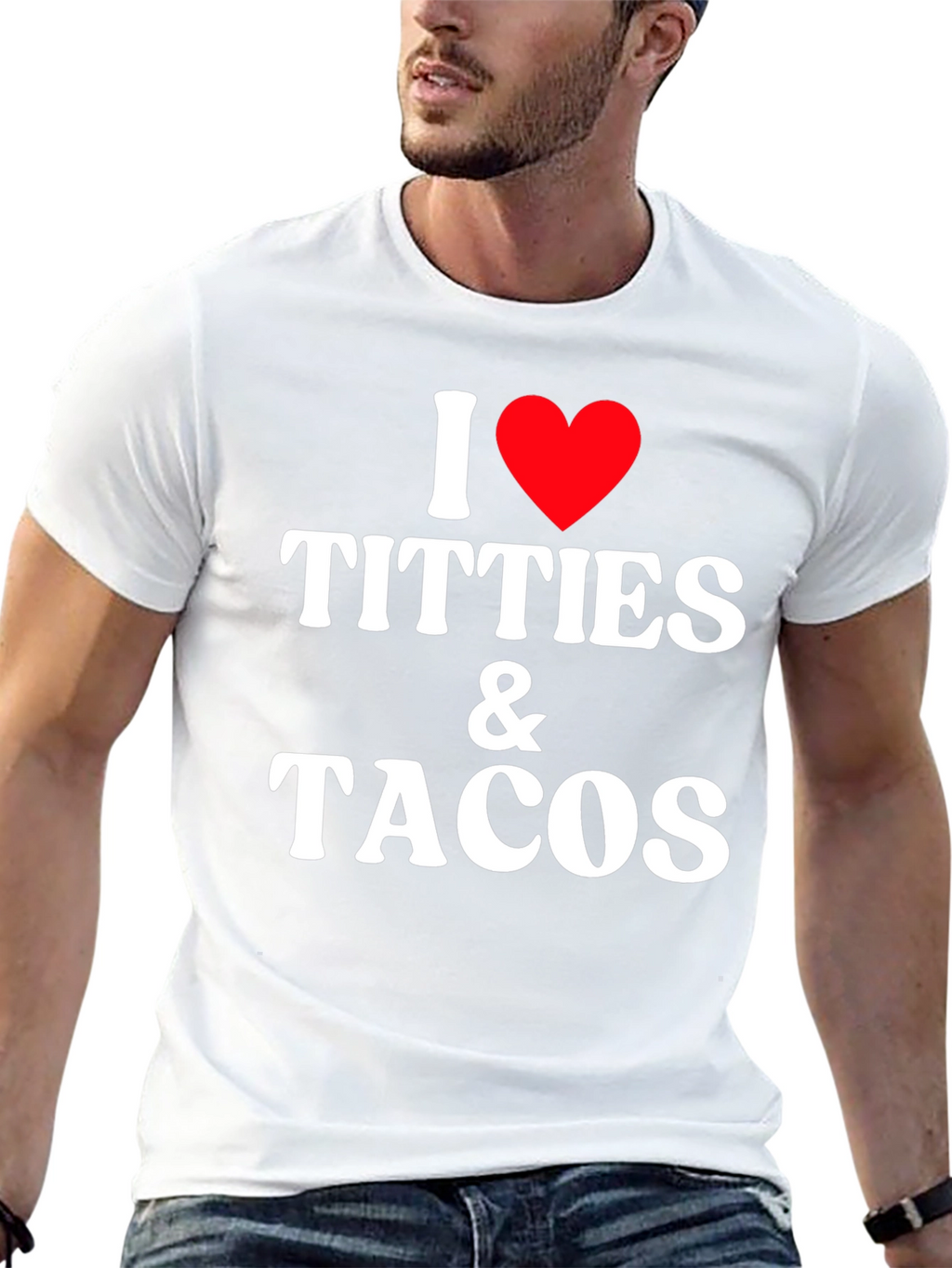 I Love Titties & Tacos Funny Graphic Tee