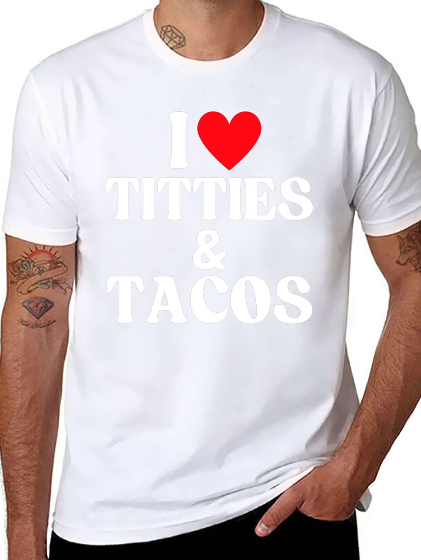I Love Titties & Tacos Funny Graphic Tee