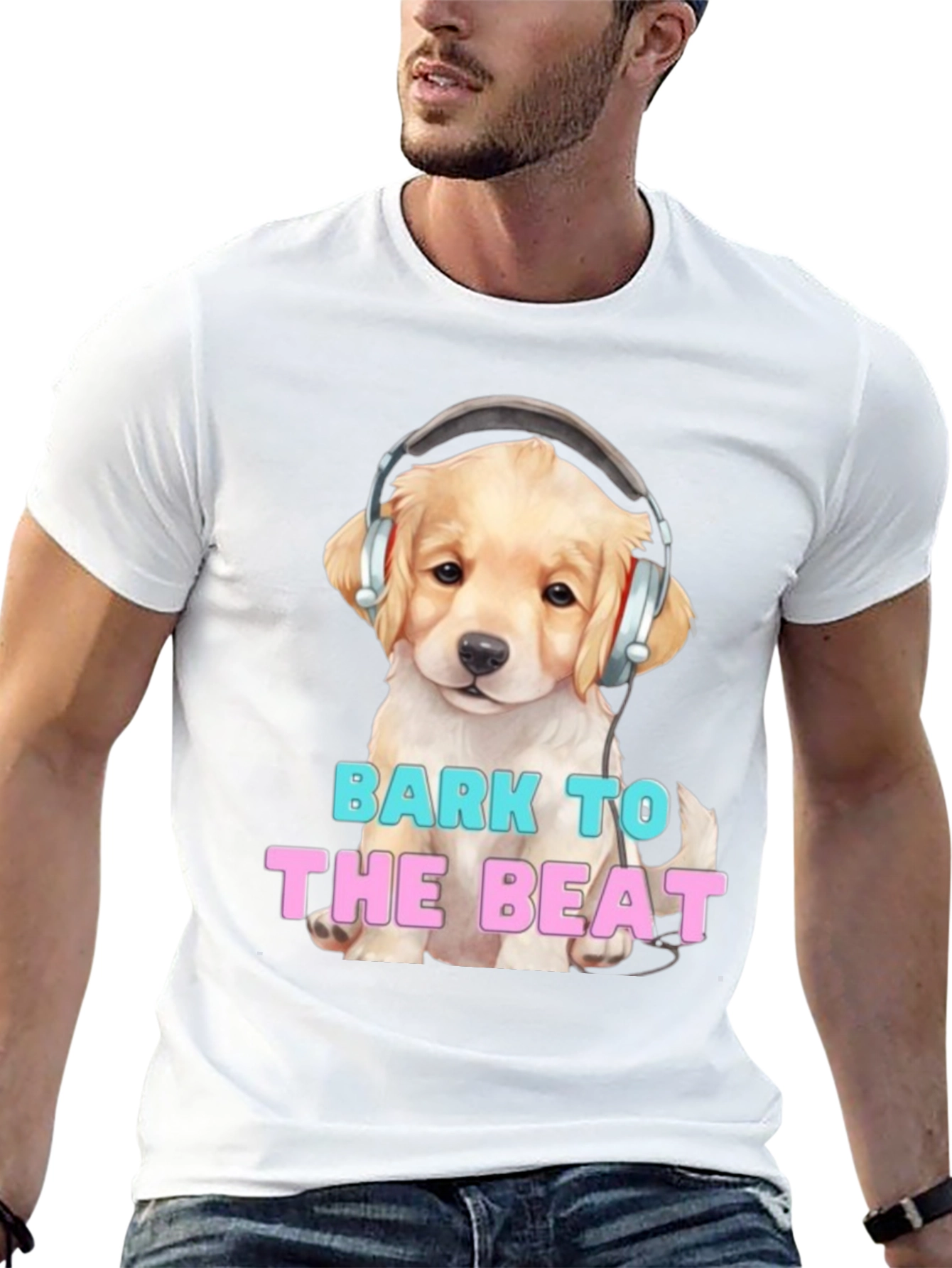 Dog with Headphones Bark to the Beat T-Shirt