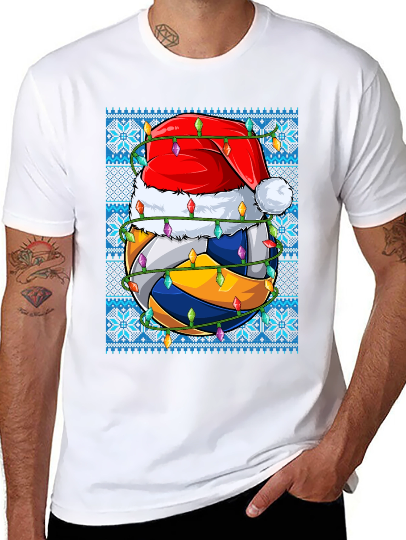 Volleyball Christmas T-Shirt Ugly Sweater Style