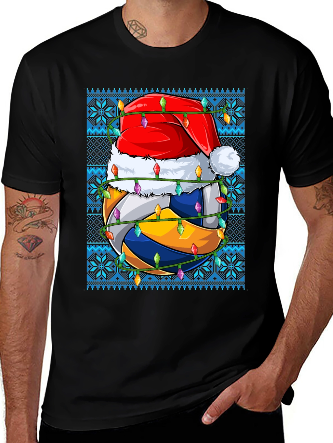 Volleyball Christmas T-Shirt Ugly Sweater Style