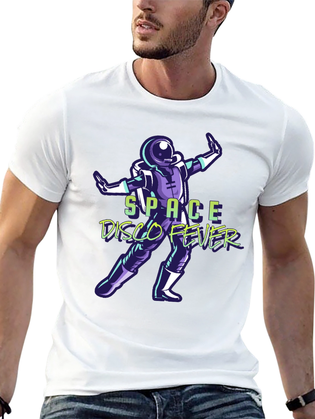 Space Disco Fever T-Shirt - Retro Astronaut Design