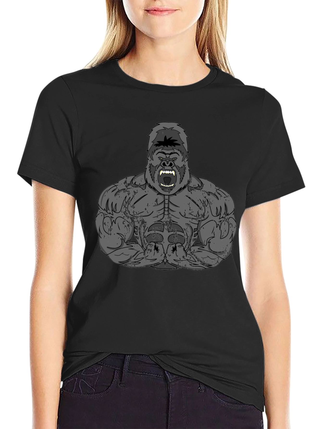 Gorilla Gym T-Shirt - Black Graphic Tee