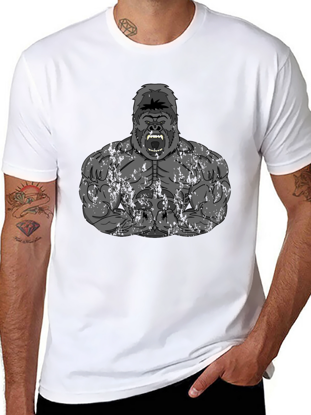 Gorilla Gym T-Shirt - Black Graphic Tee