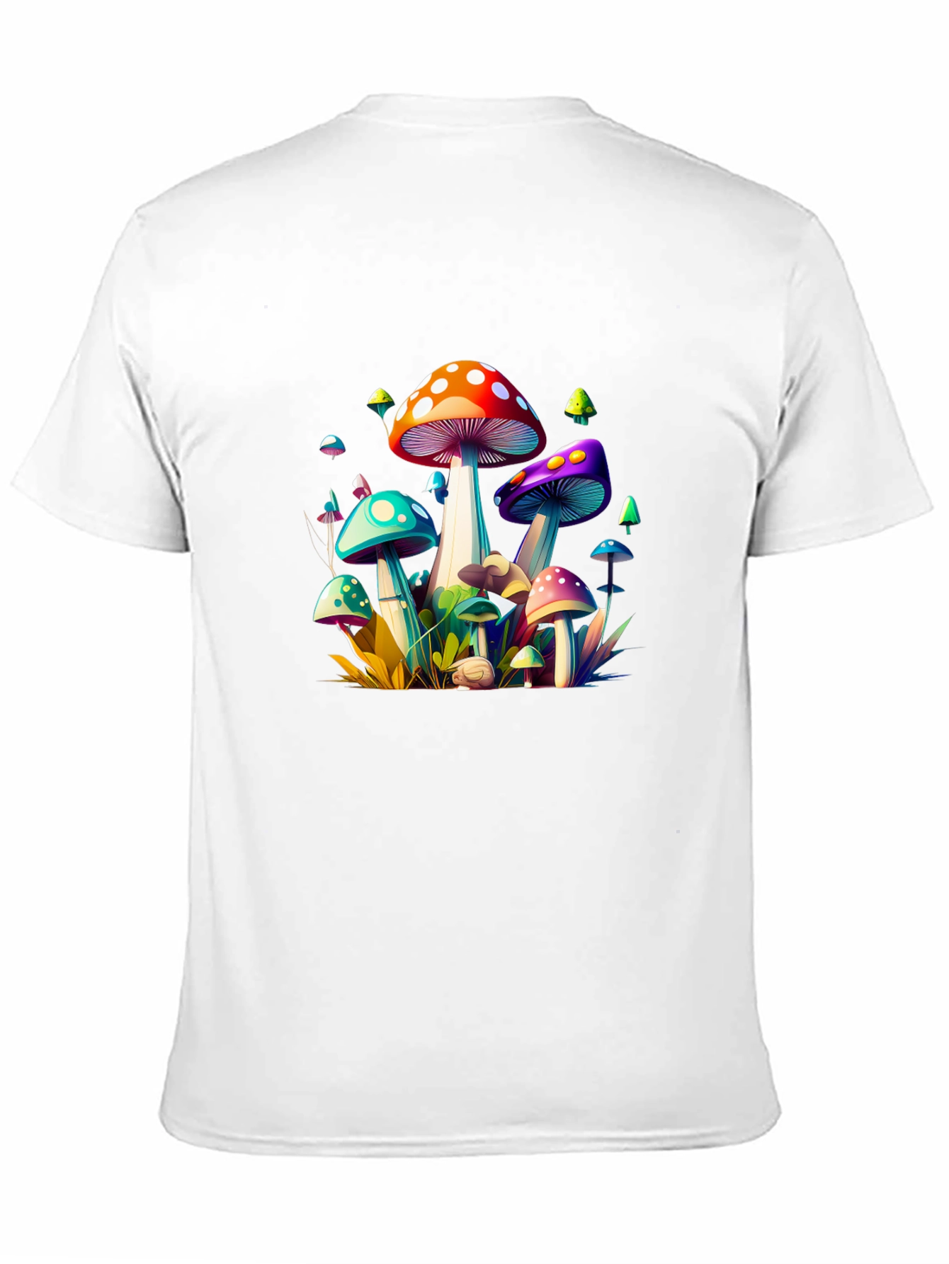 Vibrant Mushroom Graphic Tee - Unisex Black T-Shirt